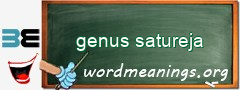 WordMeaning blackboard for genus satureja